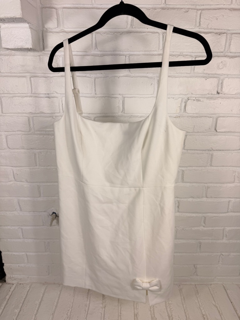 French Connection Ivory Bow Mini Dress Small Stretch Bridal Shower Coquette
